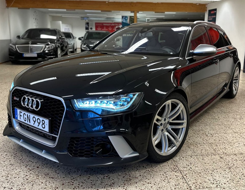 Svart Audi RS6 Avant Quattro stulen i Säffle