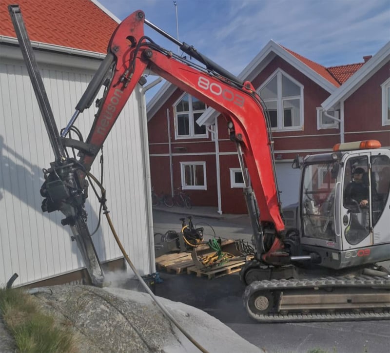 Bandburen grävmaskin Wacker Neuson 8003 stulen i Torslanda, Göteborg