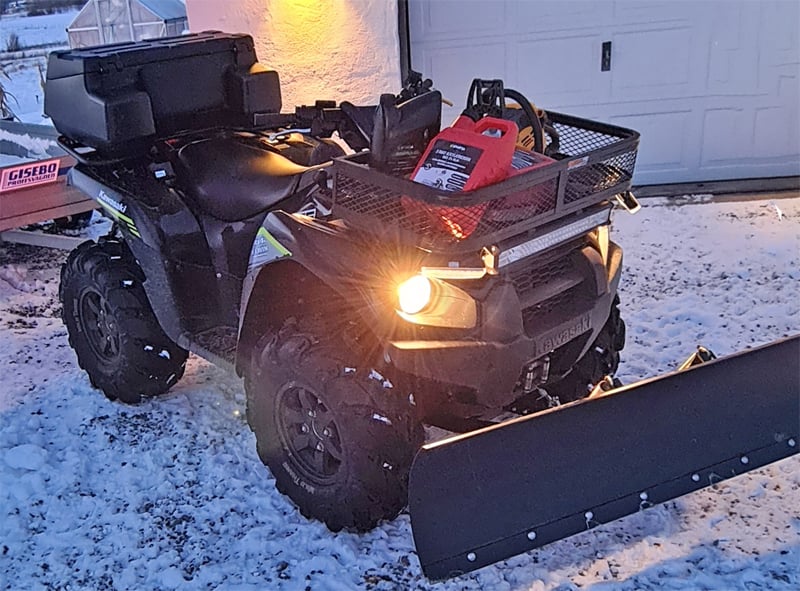 Fyrhjuling Kawasaki Brute Force KVF750 4X4 stulen i Gråbo nordost om Göteborg