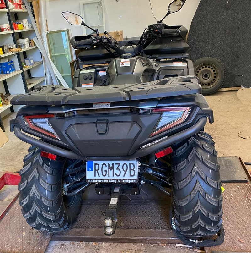 Fyrhjuling CF Moto CForce 625 stulen väster om Lerdala