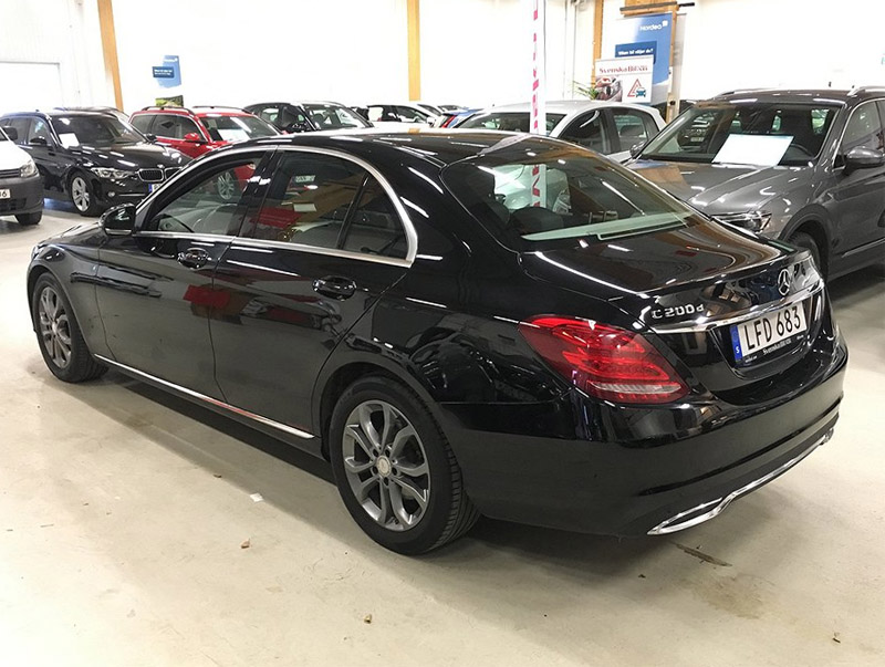 Svart Mercedes Benz C 200 D stulen i Gävle