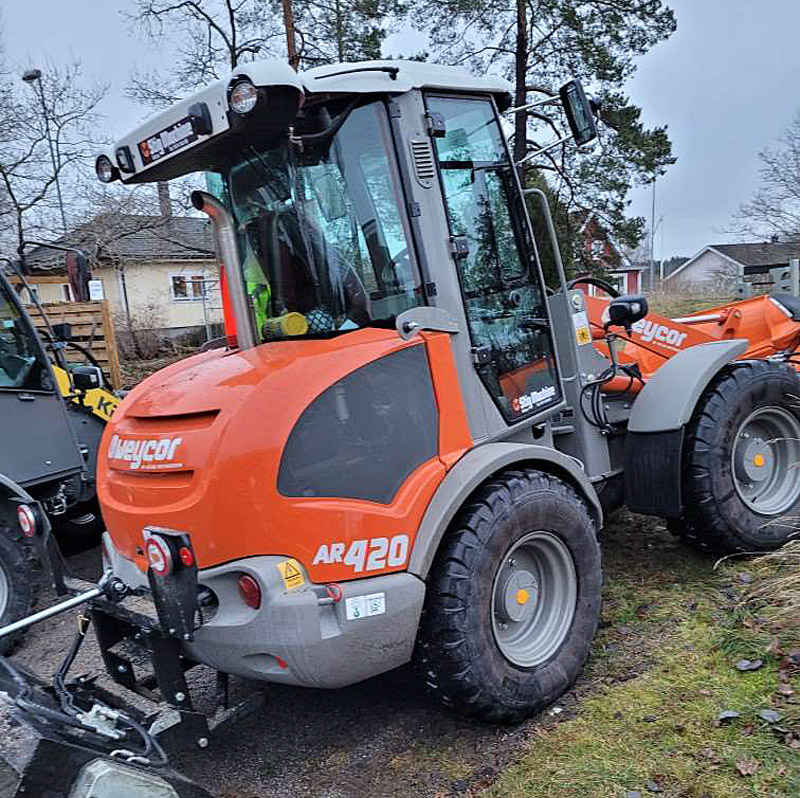 Hjullastare Atlas Weycor AR 420 stulen i Trångsund söder om Stockholm