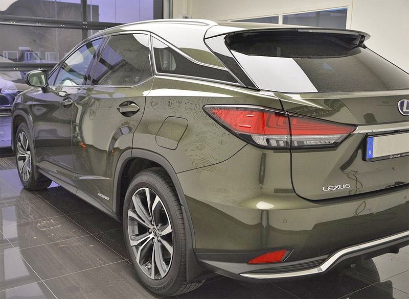 Grön metallic Lexus RX 450H AWD stulen i Nockeby, Bromma