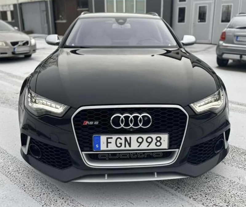 Svart Audi RS6 Avant Quattro stulen i Säffle