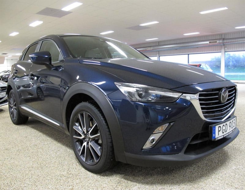 Blå metallic Mazda CX-3 2.0 AWD stulen i Sjöbo