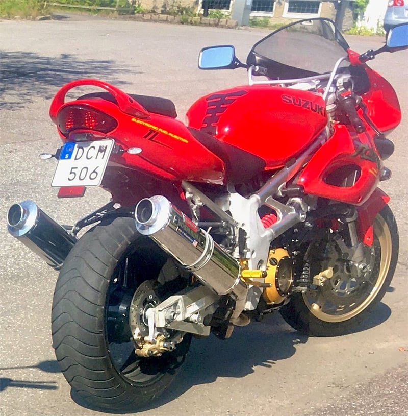 Röd Suzuki TL 1000 S stulen i Uddevalla