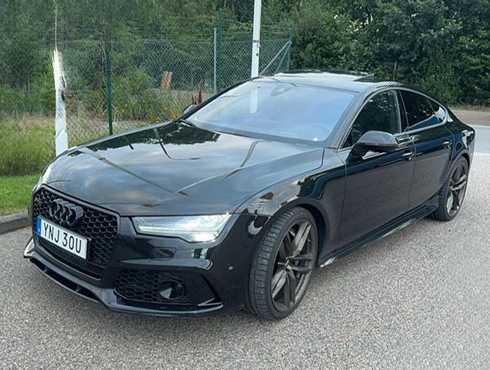 Svart Audi RS7 Performance Quattro stulen i Helsingborg